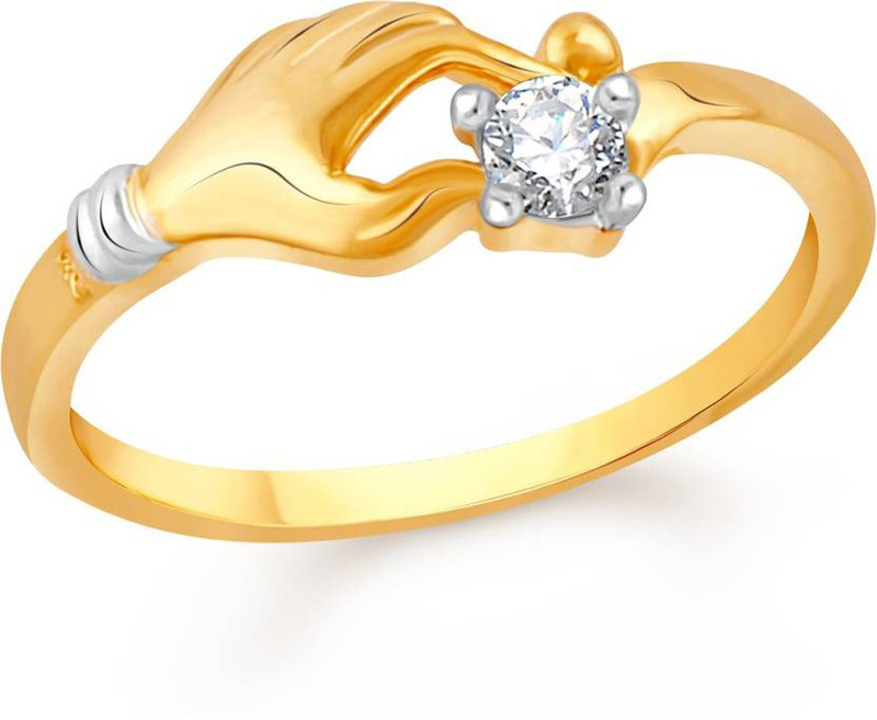 netra jewels Hand Holding Solitaire Alloy Gold Plated Ring