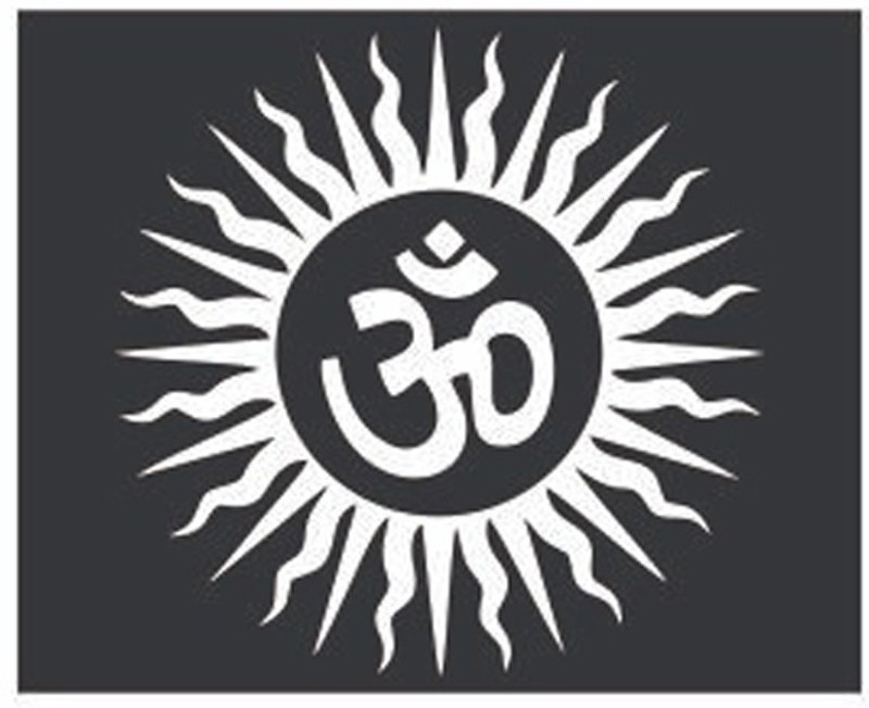 decor production Small Self Adhesive Vinyl (6 x 8 inch) OM Decal  Sticker(Pack of 1)