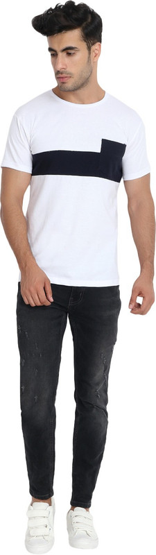 dew drops Solid Men Round Neck White T-Shirt