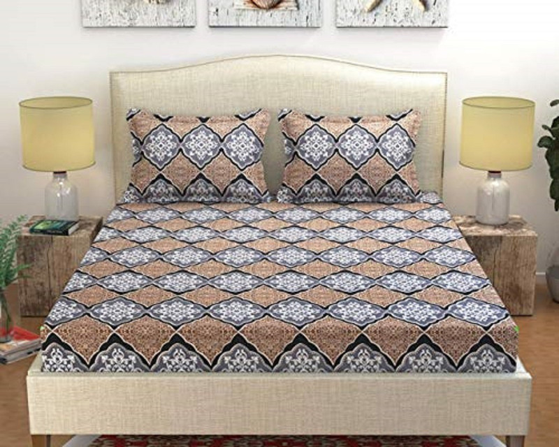 true product 180 TC Polycotton Double 3D Printed Bedsheet(Pack of 1, Multicolor)