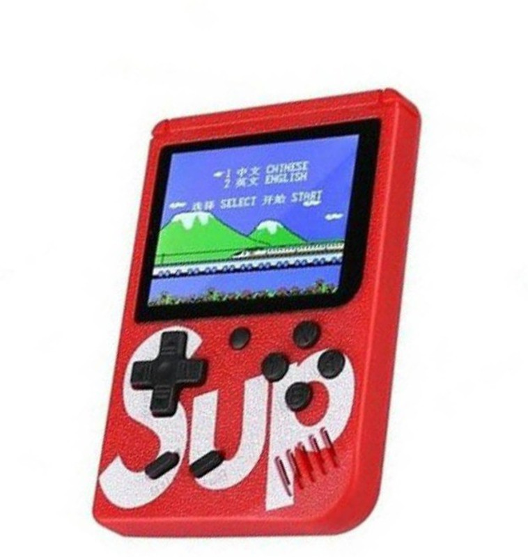 Blueseed Red Color Games SUP 400 in 1 Games Retro Game Box Console Handheld Game PAD Gamebox 8 GB with Mario, Super Mario, DR Mario, Contra, Turtles, and other 400 Games(Red)