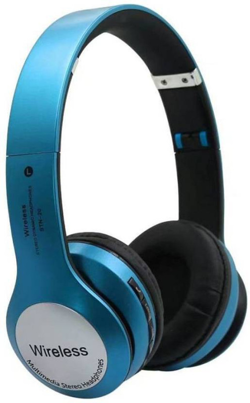 canvalls b21 wireless headphone with mic Bluetooth, Wired Headset with Mic(Blue, On the Ear)