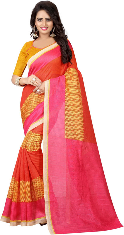 comenshop Printed Bhagalpuri Art Silk Saree(Multicolor)