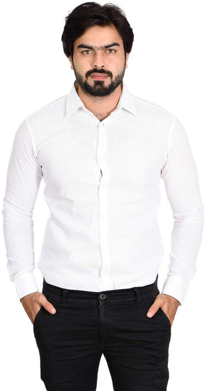 dikshaa Men Solid Casual White Shirt