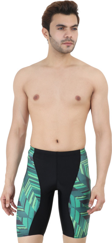 never lose Printed Men Dark Green Swim Shorts