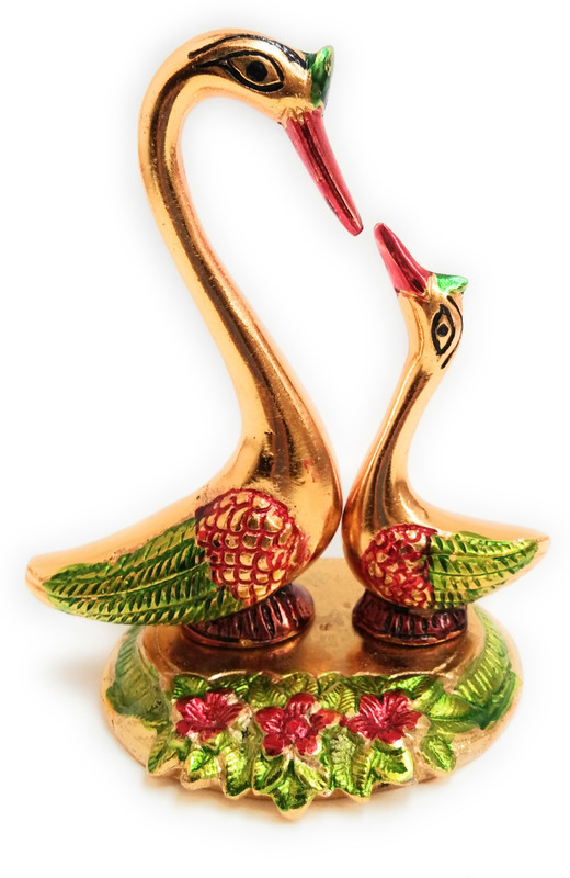 shree metal swan pair showpiece Decorative Showpiece  -  14 cm(Aluminium)