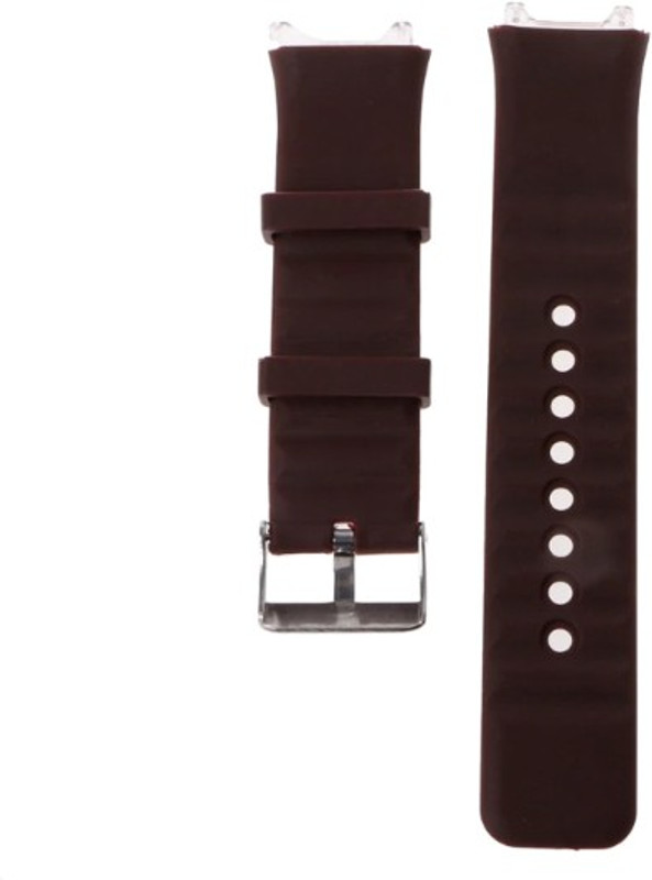 onshopie Sili_cone Wrist Band Strap Metal Buckle Bracelet Smart Watch Strap(Brown)