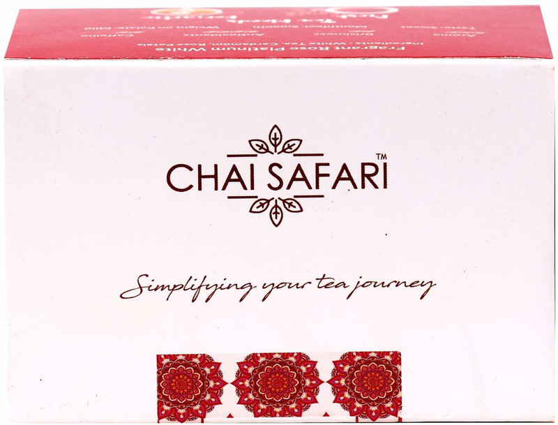 chaisafari Fragrant Rose White Tea Rose, Cardamom White Tea Bags Box(15 Bags)