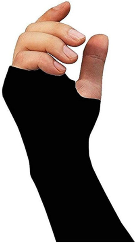 clothera Nylon Arm Sleeve For Men & Women(Free, Black)