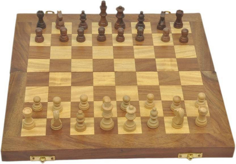 tysm creation Folding 12 X 12 Non- Magnetic Wooden Chess 2 inch Chess Board(Multicolor)
