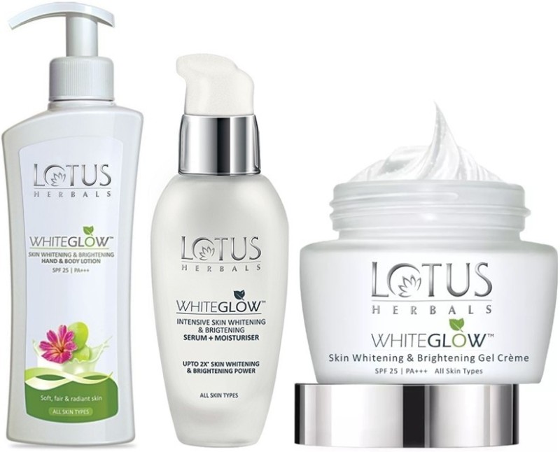 Lotus Herbals WHITEGLOW combo pack- ( Body Lotion_300ml+Serum Moisturiser_30 ml+ Gel Cream...