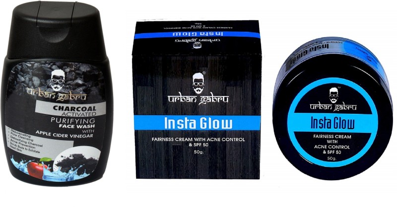Urbangabru Face Wash 120gm + Insta Glow Fairness Cream 50gm For Men...