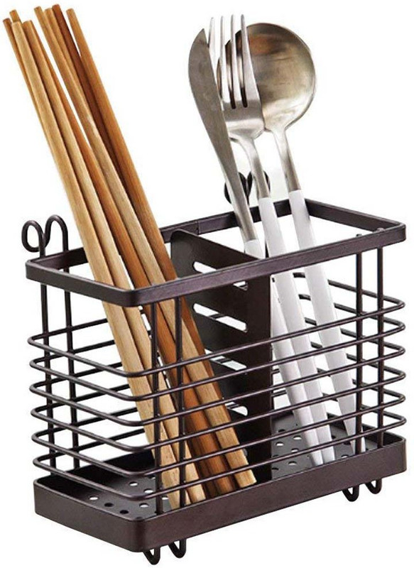 vakhar Stainless Steel Hanging/Utensil Drying Rack/Chopsticks Rack/Spoon Holder/Spoon Steel Stand/Fork Holder Steel Cutlery Set(Pack of 1)