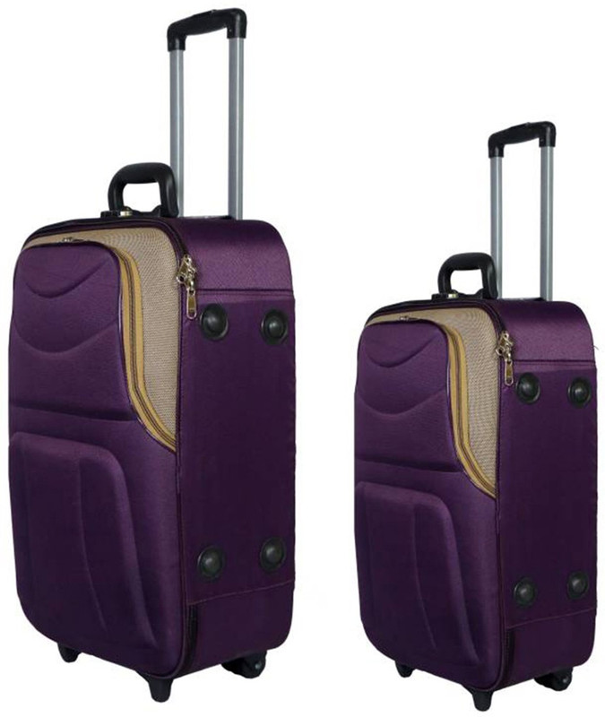 KAAZZ Check-in Suitcase Combo(Purple, Brown)