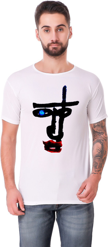panther sports Printed Men Round Neck Reversible White T-Shirt