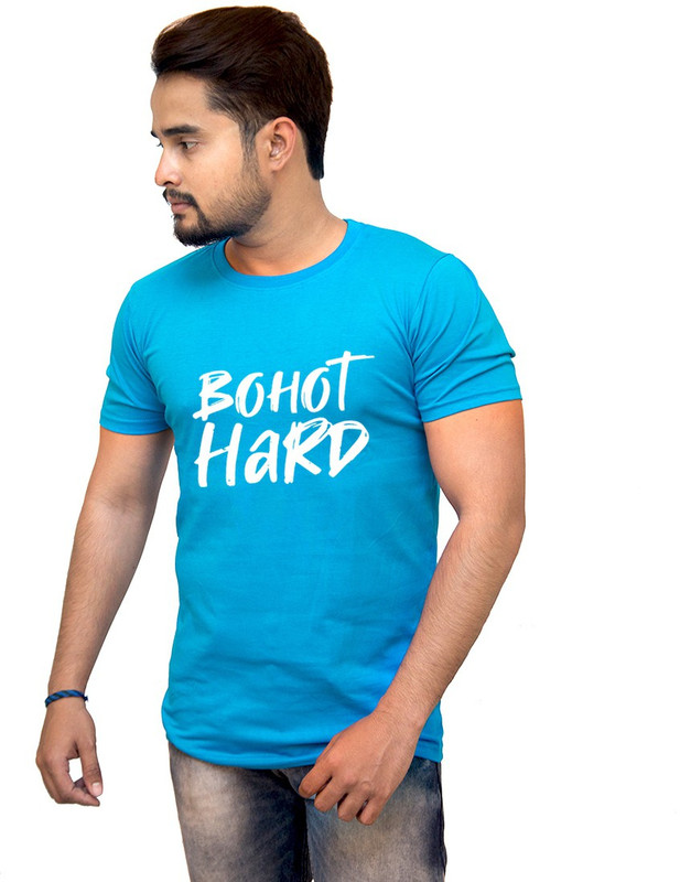 bong tees Printed Men Round Neck Blue T-Shirt