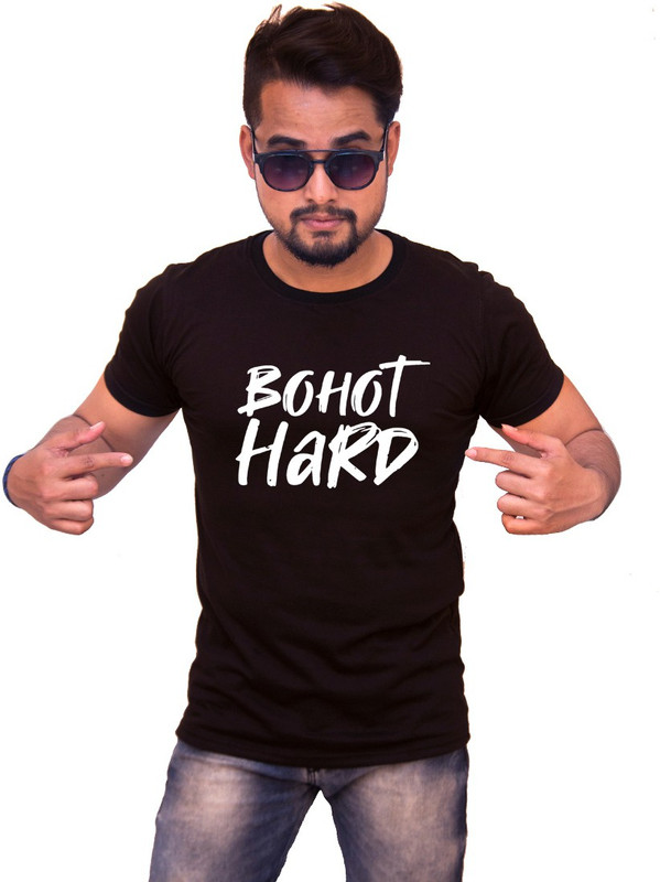 bong tees Printed Men Round Neck Black T-Shirt