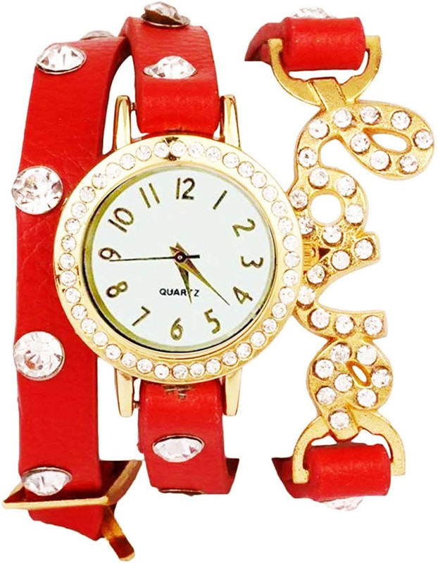 simone RED exclusive diamond studded prisiouse collection love bracelet for valentine LOVE DORI Analog Watch  - For Girls