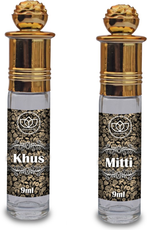 ASHTAAROMAS Khus and Mitti Attar, (2 Pcs Combo of 9ML Each) Floral Attar(Floral)