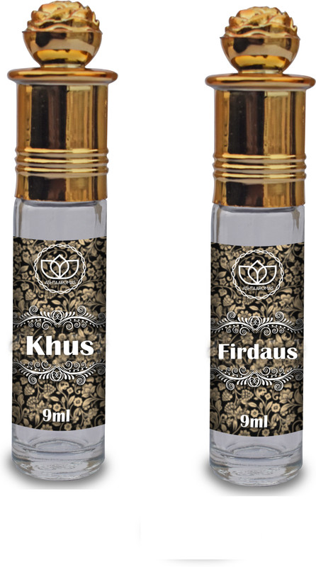 ASHTAAROMAS Set of 2 Combo Of Firdaus and Khus Attar for Unisex (9 ML Each) Floral Attar(Floral)
