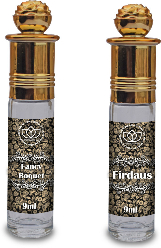 ASHTAAROMAS Traditional Pack of 2 Attars (9 ml Each) Fancy Bouquet and Firdaus Floral Attar(Floral)