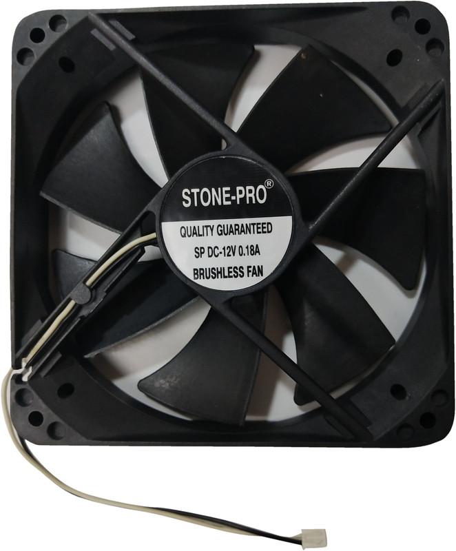 STONE-PRO Cabinet Fan 4-Inch Square (120*120*25 MM) 12 V DC CPU Cooling fan BLACK Color Cooler(Black)