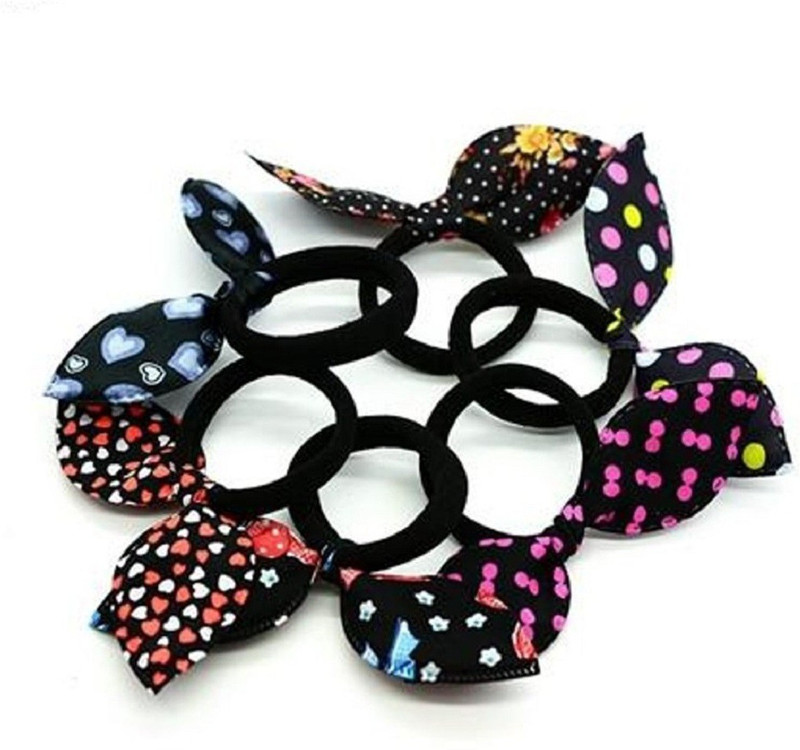 styling fashion Girl's Rabbit Ear Hair Tie Rubber Bands Rubber Band(Black)
