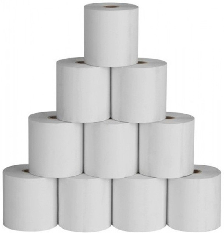 youtech pack of 10 orignal paper jiscos brands 80x50 Thermal Paper(Set of 10, White)