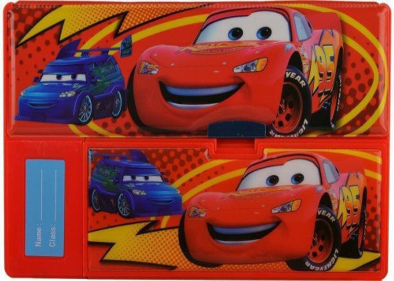 monu pencil Box Racing car Pencil Box Art Plastic Pencil Box(Set of 1, Orange, Red, Multicolor)