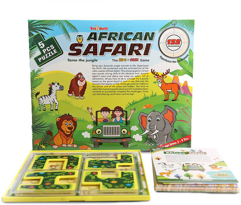 toymate AFRICAN SAFARI - HIDE N SEEK 5 PCS PUZZLE GAME(8 Pieces)