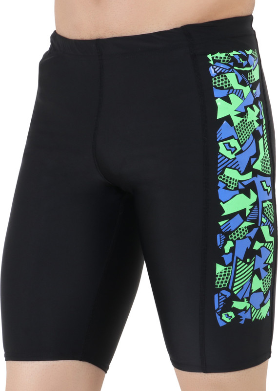 never lose Printed Men Black Swim Shorts