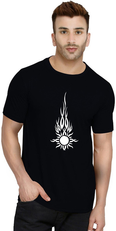 babbarsher Printed Men Round Neck Black T-Shirt