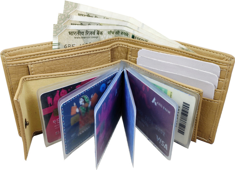 rozvolt Men Beige Artificial Leather Money Clip(8 Card Slots)