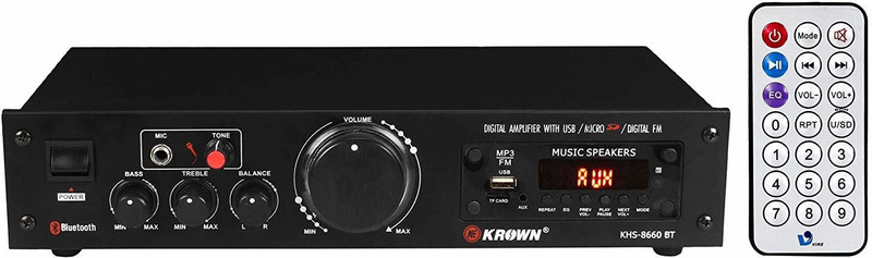 kekrown Home DJ Series 4 Channel 4440IC Circuit Amplifier with Inbuilt USB Digital 50 W AV Power Receiver(Black)