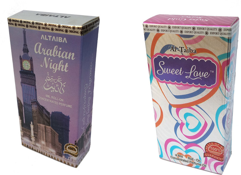 Altaiba Arabian Night 8ml and Sweet Love 8ml Combo Pack Attar Alcohol Free Pack of 2 Floral Attar(Floral)