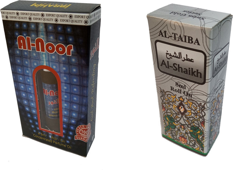 Altaiba Al Noor 8ml and Al Shaikh 8ml Combo Pack Attar Alcohol Free Floral Attar(Floral)
