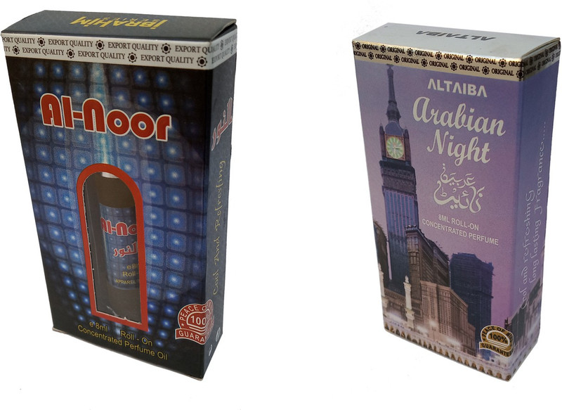 Altaiba Al Noor 8ml and Arabian Night 8ml Combo Pack Attar Alcohol Free Floral Attar(Floral)