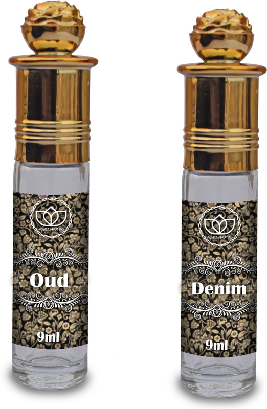 ASHTAAROMAS Denim and Oud Attar, (2 Pcs Combo of 9ML Each) Floral Attar(Floral)