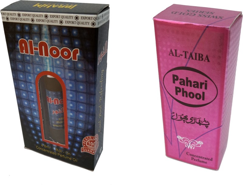 Altaiba Al Noor 8ml and Pahari Phool 8ml Combo Pack Attar Alcohol Free Floral Attar(Floral)