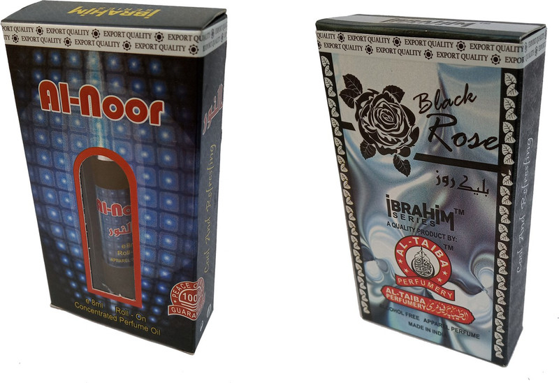 Altaiba Al Noor 8ml and Black Rose 8ml Combo Pack Attar Alcohol Free Pack of 2 Floral Attar(Floral)