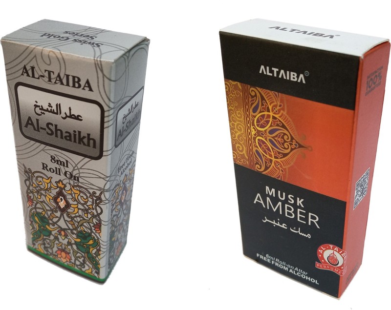 Altaiba Al Shaikh 8ml and Musk Amber 6ml Combo Pack Attar Alcohol Free Floral Attar(Floral)