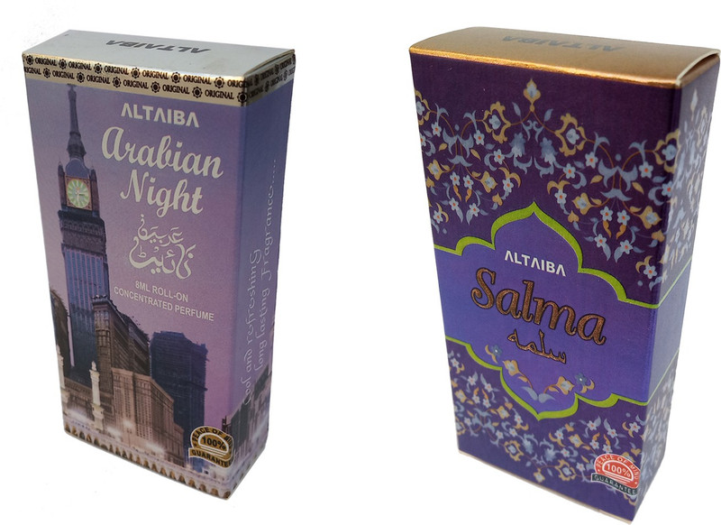 Altaiba Night 8ml and Salma 6ml Combo Pack Attar Alcohol Free Pack of 2 Floral Attar(Floral)