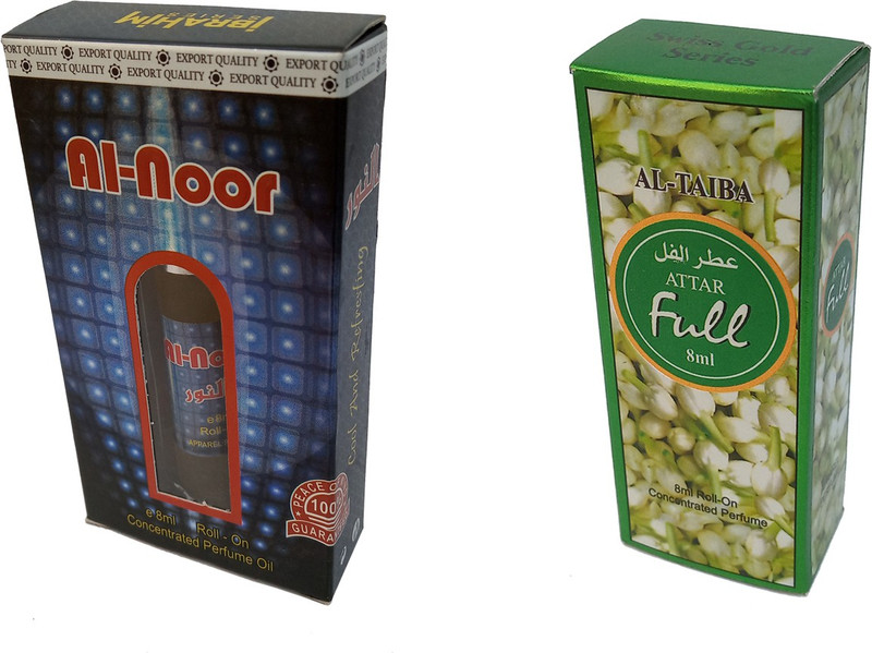 Altaiba Al Noor 8ml and Full 8ml Combo Pack Attar Alcohol Free Pack of 2 Floral Attar(Floral)