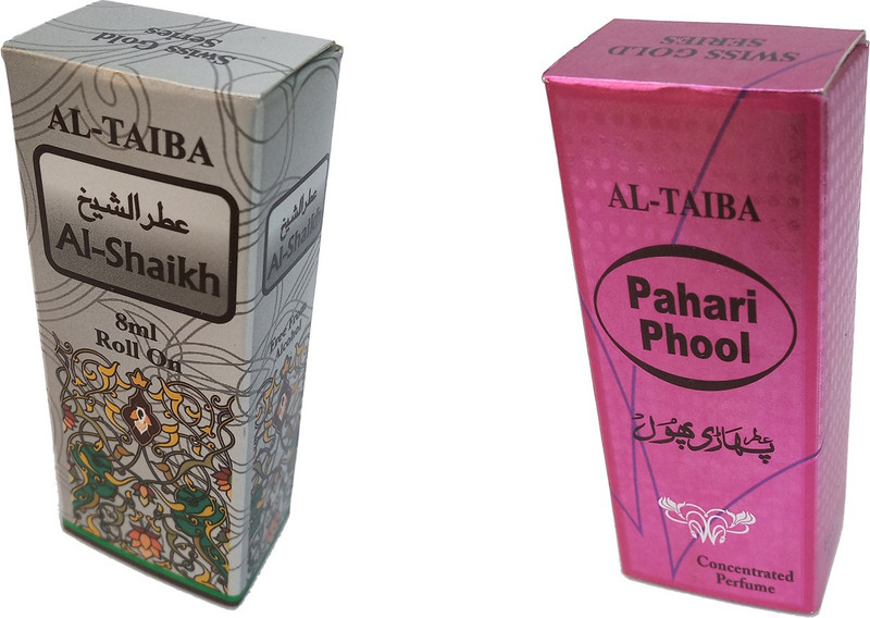 Altaiba Al Shaikh 8ml and Pahari Phool 8ml Combo Pack Attar Alcohol Free Floral Attar(Floral)