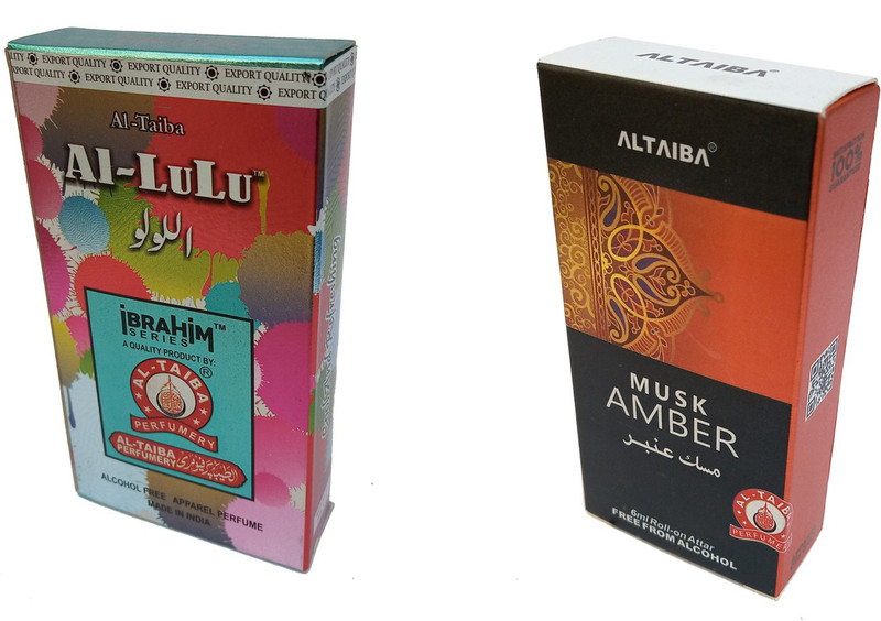 Altaiba Al Lulu 6ml and Musk Amber 6ml Combo Pack Attar Alcohol Free Pack of 2 Floral Attar(Floral)