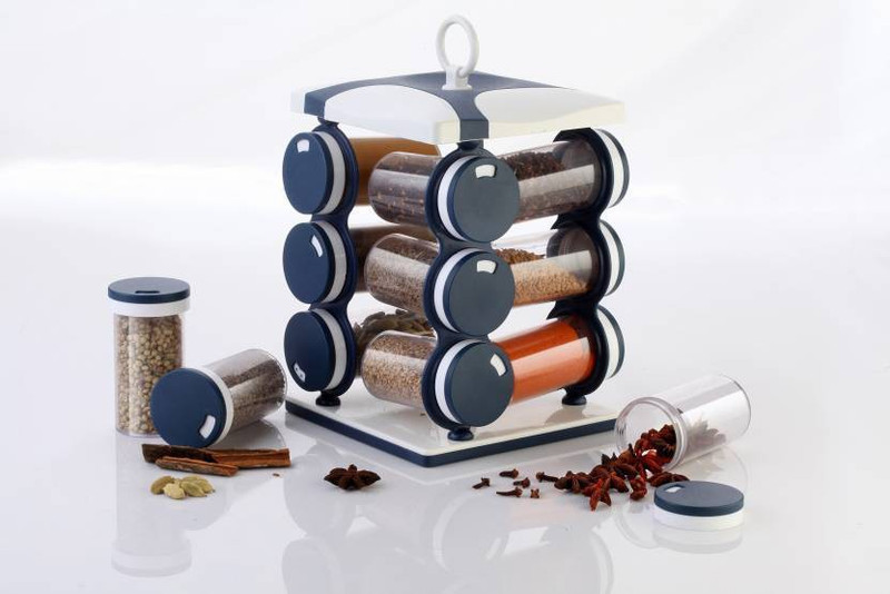 senoprime  - 130 ml Plastic Spice Container, Tea Coffee & Sugar Container(Pack of 12, White, Grey)