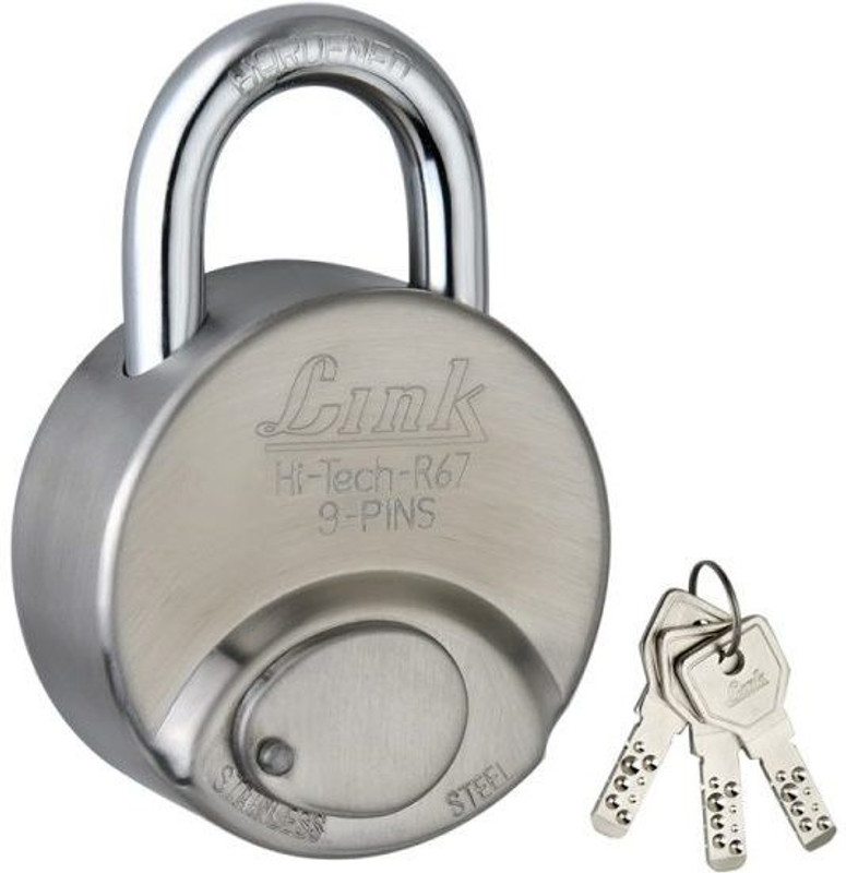 link locks Double Locking with Hi-Tech, Hardened Shackle Lock(Silver)