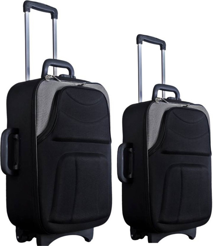 QUBIFT Check-in Suitcase Combo(Black, Grey)