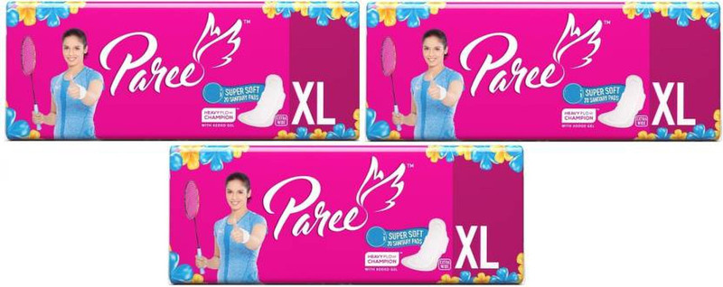 paree Super Soft Extra Wide XL 20+20+20 Pad Sanitary Pad (Pack of 3) Sanitary Pad(Pack of 3)