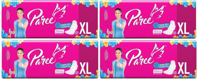 paree Super Soft Extra Wide XL 20+20+20+20 Pad Sanitary Pad (Pack of 4) Sanitary Pad(Pack of 4)